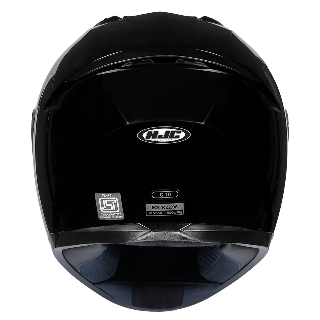 HJC C10 Solid Black Helmet - Image 4