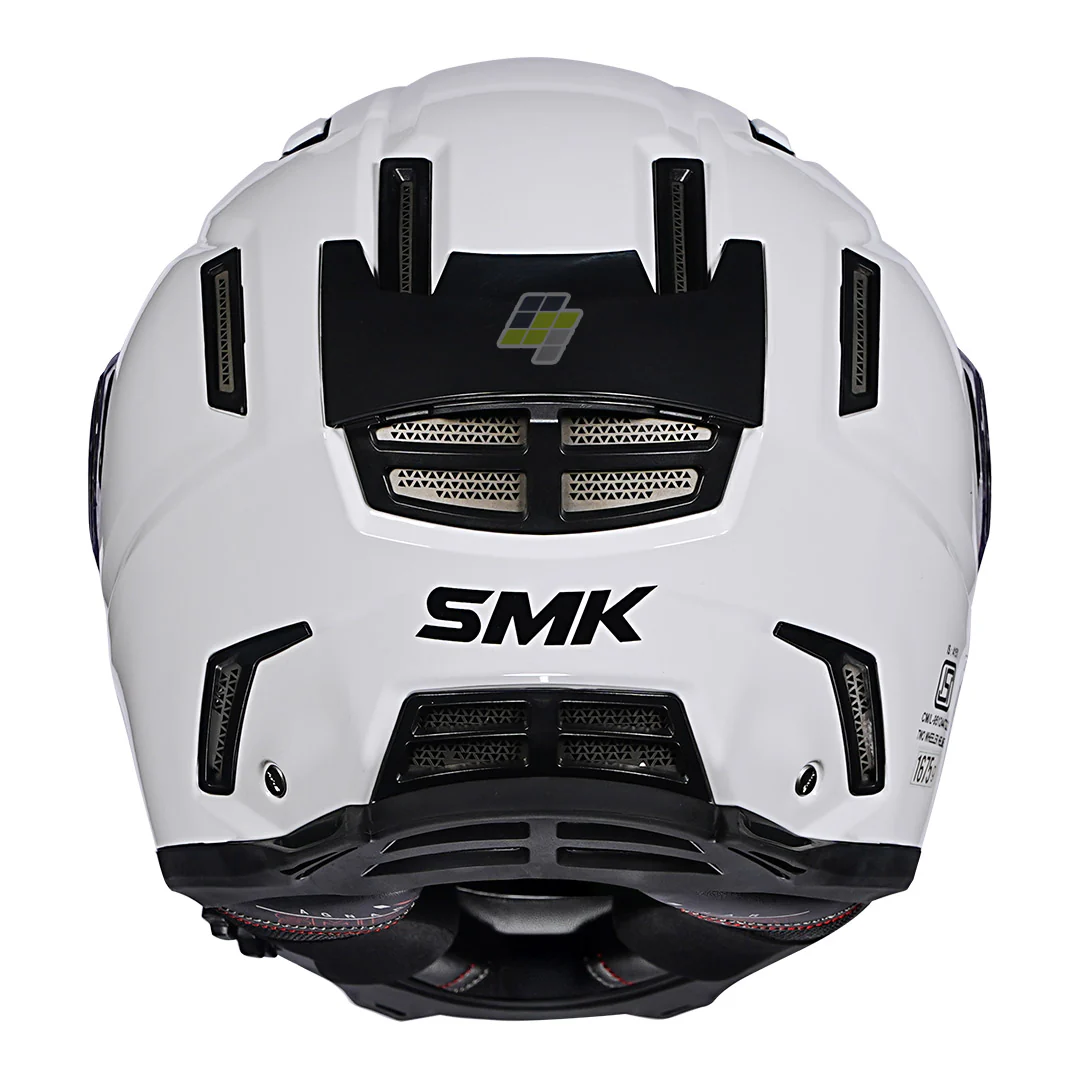 SMK Agnar Solid Gloss White Helmet - Image 3