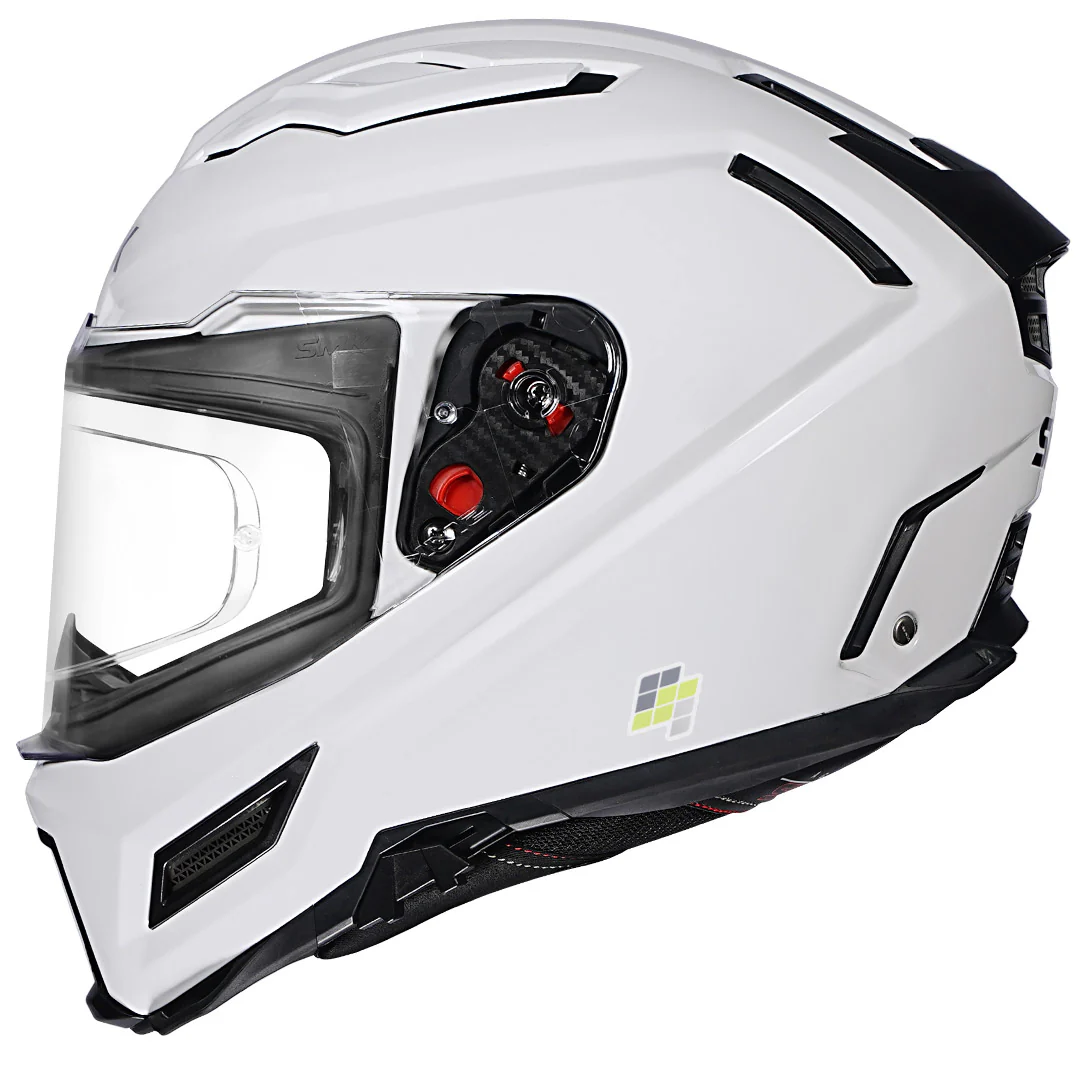 SMK Agnar Solid Gloss White Helmet - Image 4