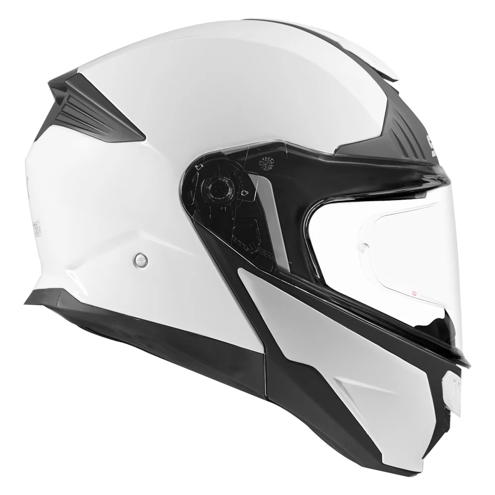 SMK Gullwing Solid White Modular Helmet - Image 4