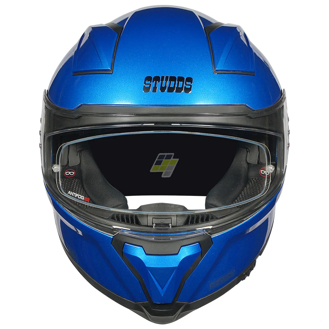 STUDDS Helios Solid Gloss Blue Helmet - Image 2