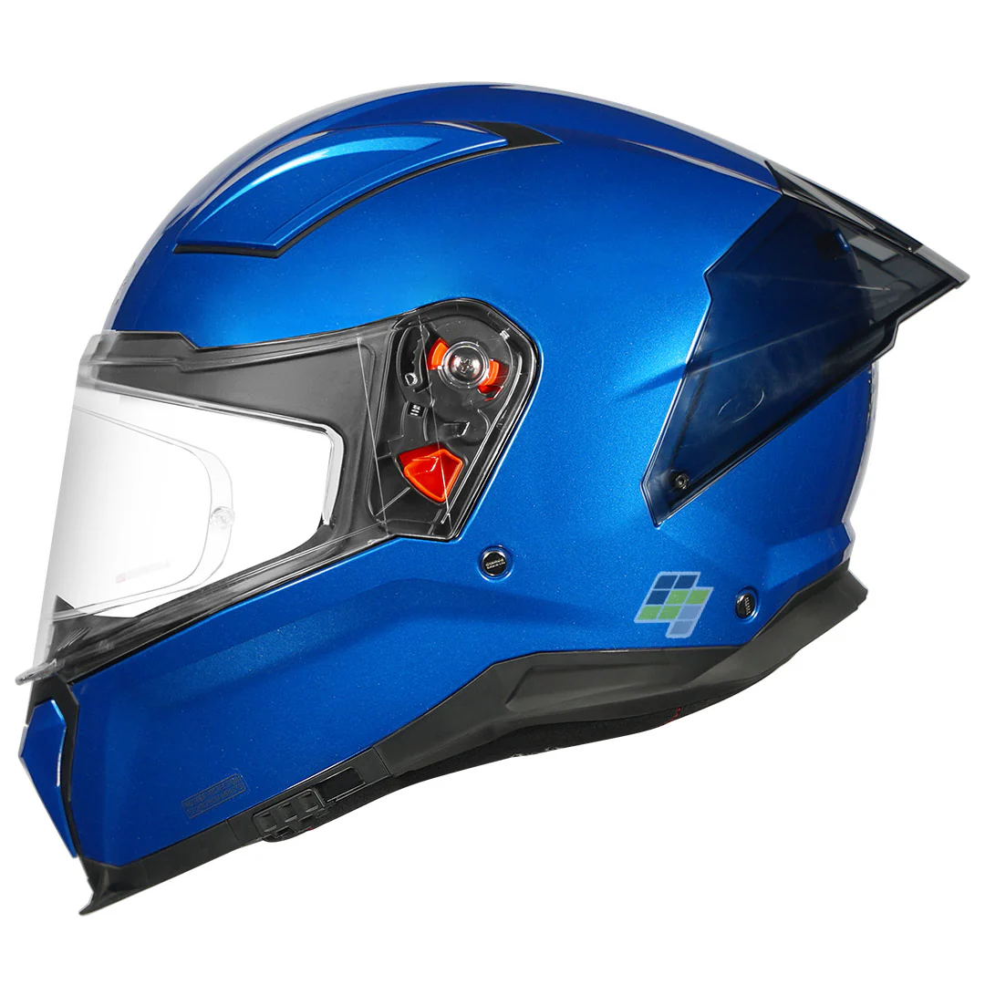STUDDS Helios Solid Gloss Blue Helmet - Image 4