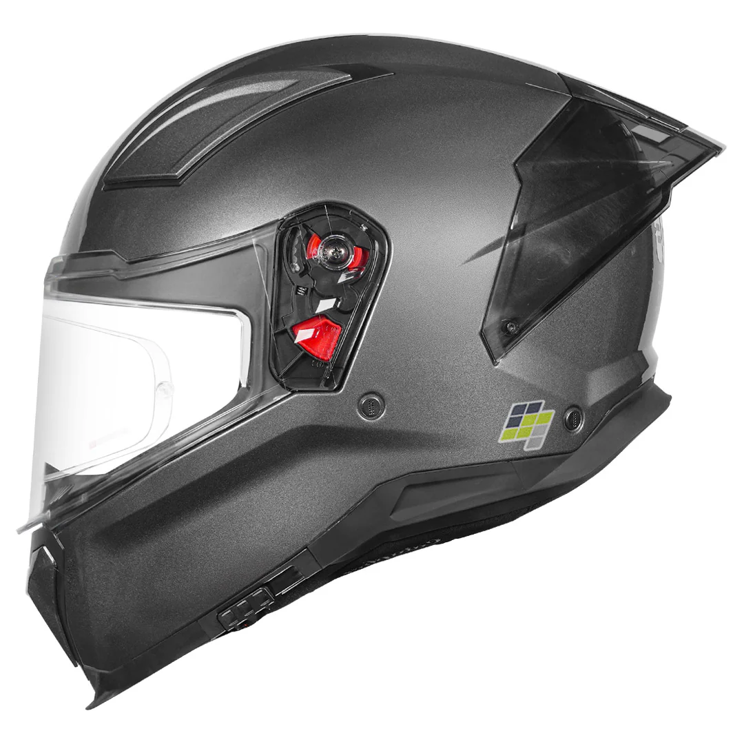 STUDDS Helios Solid Gloss Gun Grey Helmet - Image 4
